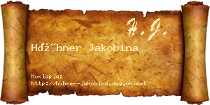 Hübner Jakobina névjegykártya